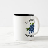 Montana Huckleberry. Sportmannen, Montana, buiten Tweekleurige Koffiemok (Voorkant rechts)