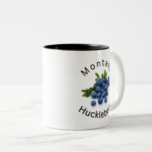 Montana Huckleberry. Sportmannen, Montana, buiten Tweekleurige Koffiemok (Voorkant rechts)