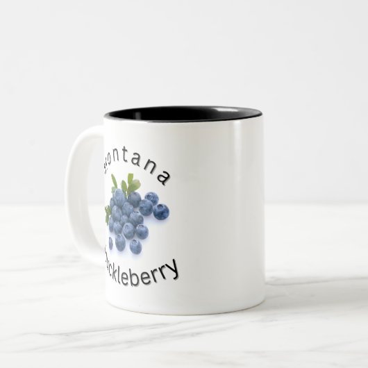 Montana Huckleberry. Sportmannen, Montana, buiten Tweekleurige Koffiemok (Voorkant links)