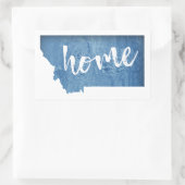 Montana Huis Houtstructuur Rechthoekige Sticker (Tas)