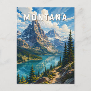 Montana Illustratie Reis Kunst Vintage Briefkaart