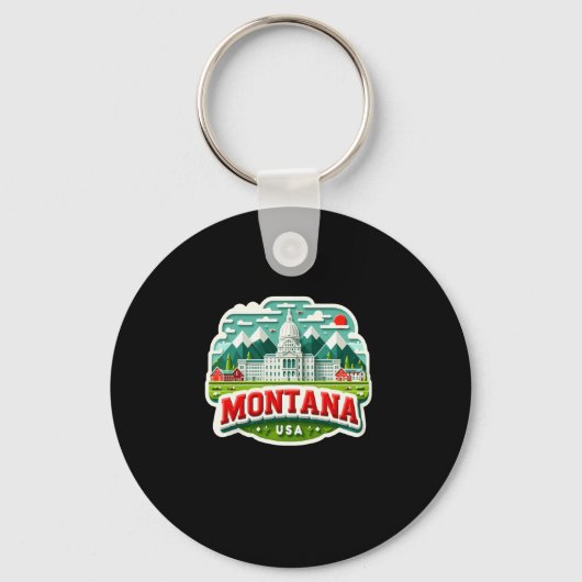Montana in de Verenigde Staten Sticker Sleutelhanger (Voorkant)