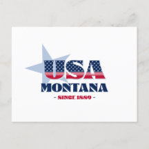 Montana in rood, wit en blauw Briefkaart