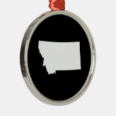 Montana in White en Black Metalen Ornament (Rechts)