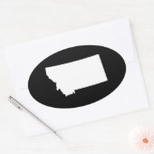 Montana in White en Black Ovale Sticker (Envelop)