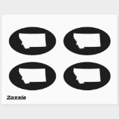 Montana in White en Black Ovale Sticker (Vel)