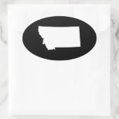 Montana in White en Black Ovale Sticker (Tas)