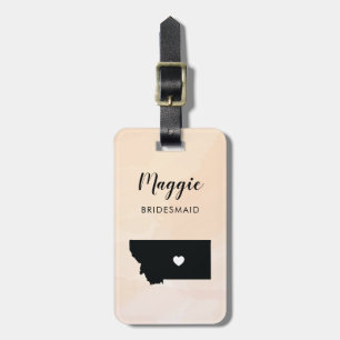 Montana kaart bagagerek, huwelijksfeest welkom bagagelabel