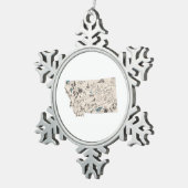 Montana - kaart met Afbeelding voor geprofileerde  Tin Sneeuwvlok Ornament (Rechts)