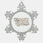 Montana - kaart met Afbeelding voor geprofileerde  Tin Sneeuwvlok Ornament (Voorkant)