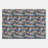 Montana Kerst op Midnight Street Waterverf Inpakpapier Vel (Voorkant)