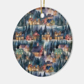 Montana Kerst op Midnight Street Waterverf Keramisch Ornament (Links)