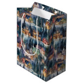 Montana Kerst op Midnight Street Waterverf Medium Cadeauzakje (Achterkant Gekanteld)