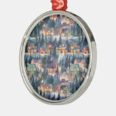 Montana Kerst op Midnight Street Waterverf Metalen Ornament (Links)