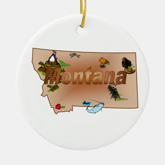 Montana kerstboomversiering keramisch ornament (Voorkant)