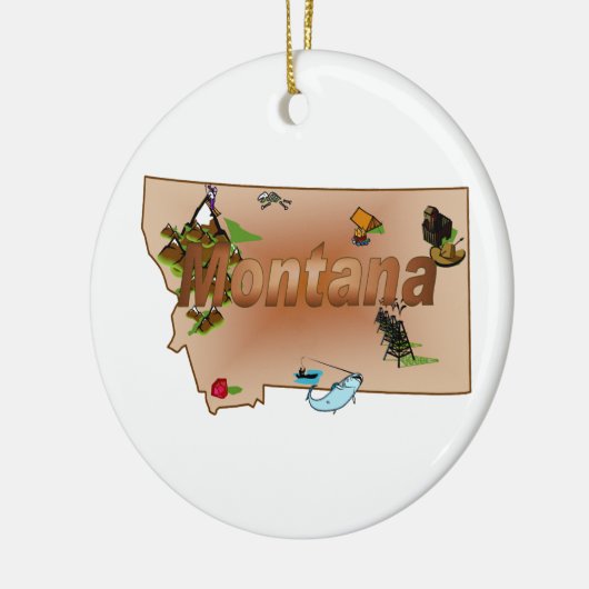 Montana kerstboomversiering keramisch ornament (Links)