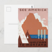 Montana Landscape Art foto's Oud Esthetisch Briefkaart (Voorkant / Achterkant)