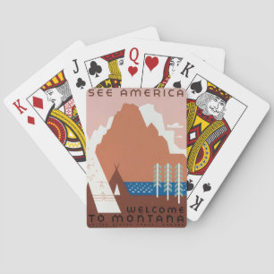Montana Landscape Art  foto's Oud Esthetisch Pokerkaarten