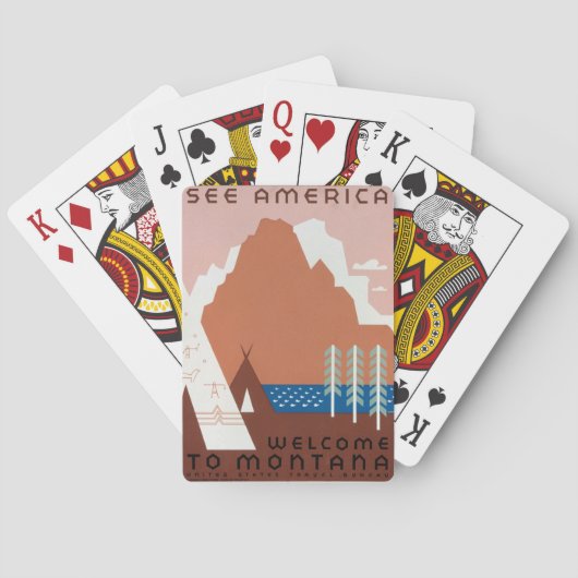 Montana Landscape Art  foto's Oud Esthetisch Pokerkaarten (Achterkant)