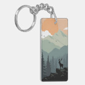 Montana Landscape Art foto's Oud Esthetisch Sleutelhanger (Voorkant Links)