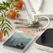 Montana Landscape Art foto's Oud Esthetisch Sleutelhanger (Voorkant Rechts)