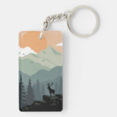 Montana Landscape Art foto's Oud Esthetisch Sleutelhanger (achterkant)