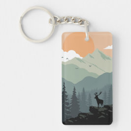 Montana Landscape Art  foto's Oud Esthetisch Sleutelhanger