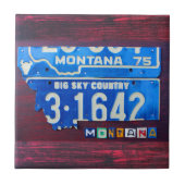 Montana Licence Bord Map Ceramic Tile Tegeltje (Voorkant)