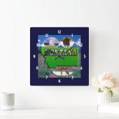 Montana Map, Picture Text and Sites Clock Vierkante Klok (Huis)