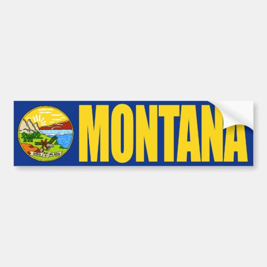 Montana met vlag van een staat bumpersticker (Voorkant)