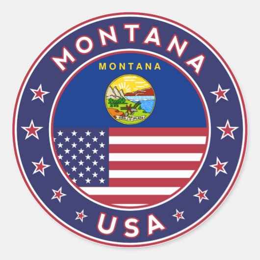 Montana, Montana phone case, Montana sticker, Ronde Sticker (Voorkant)