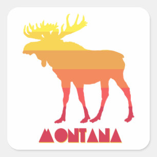 Montana Moose Vierkante Sticker