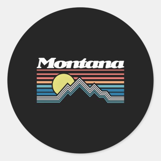 Montana Mountain Outdoors State Ronde Sticker (Voorkant)
