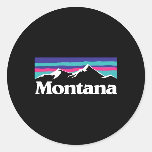 Montana Mountain Outdoors State Ronde Sticker (Voorkant)