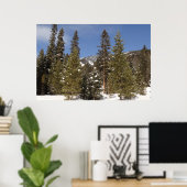 Montana Mountain Trails in Winter Landscape Foto Poster (Thuiskantoor)