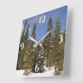 Montana Mountain Trails in Winter Landscape Foto Vierkante Klok (Hoek)