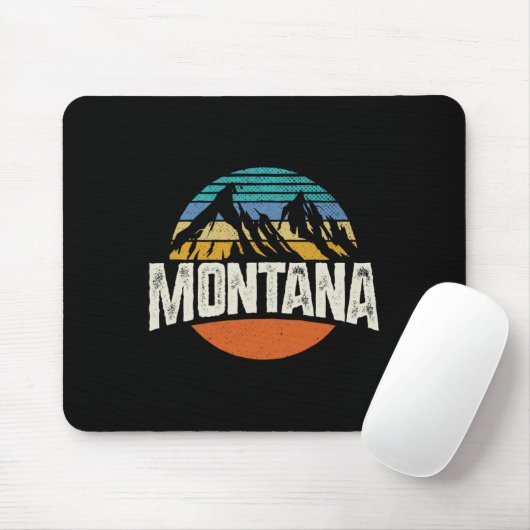 Montana Mountains Retro Design Hiking Mt Muismat (Met muis)