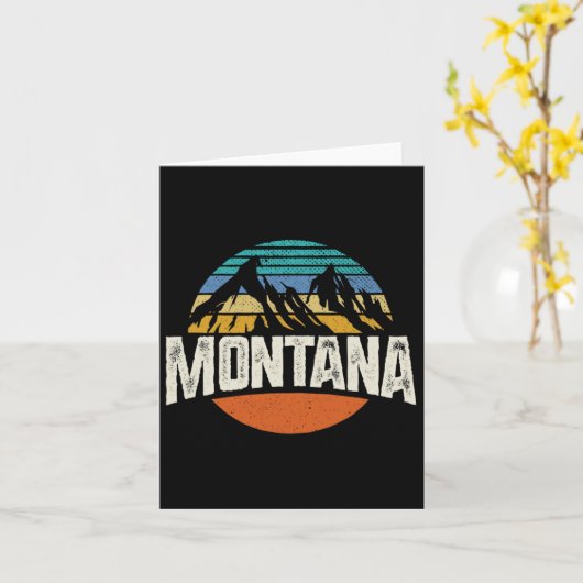 Montana Mountains Retro Design Wandelen Mt Kaart (Gele Bloem)