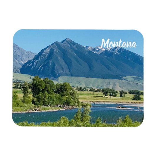 Montana Mountains Rivers Souvenir Flexible Fridge Magneet (Horizontaal)