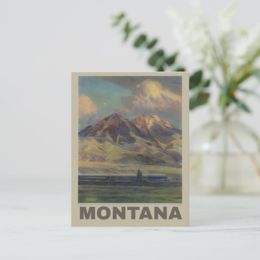  Montana Mountains treinreizen Briefkaart (Staand voorkant)