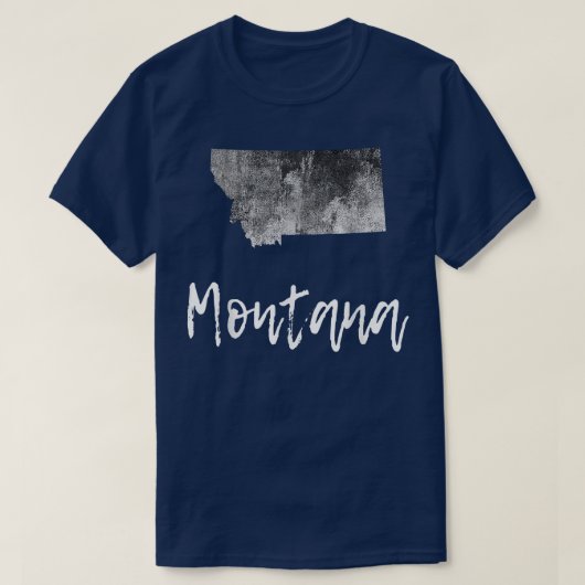 Montana MT Map Grunge Grafische Thuisstaat M T-shirt (Design voorkant)