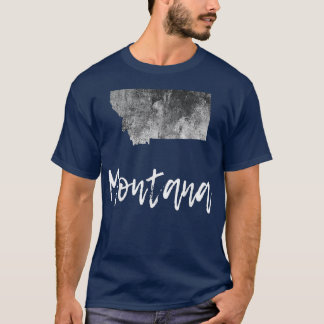 Montana MT Map Grunge Grafische Thuisstaat M T-shirt