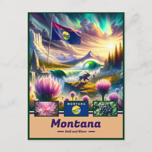 Montana Mystique Schilderachtig Schatten Briefkaart (Voorkant)