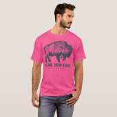 Montana Nationaal Bizon Range Buffalo Camping Cons T-shirt (Voorkant volledig)