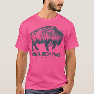 Montana Nationaal Bizon Range Buffalo Camping Cons T-shirt