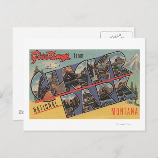 Montana - Nationaal Park Glacier Briefkaart (Voorkant / Achterkant)