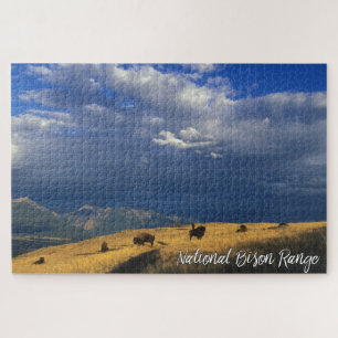 Montana National Bison Range Mountains Clouds Sky Legpuzzel