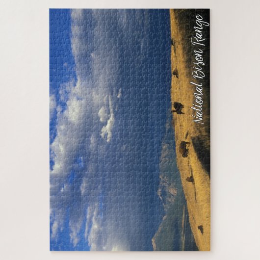 Montana National Bison Range Mountains Clouds Sky Legpuzzel (Verticaal)