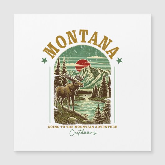 Montana Natuur Scene - Wildlife, Bergen, River (Voorkant)