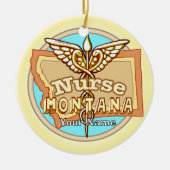 Montana Nurse Caduceus  Keramisch Ornament (Voorkant)